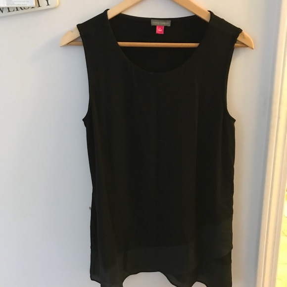 Small Vince Camuto black mixed material top - Picture 1 of 5